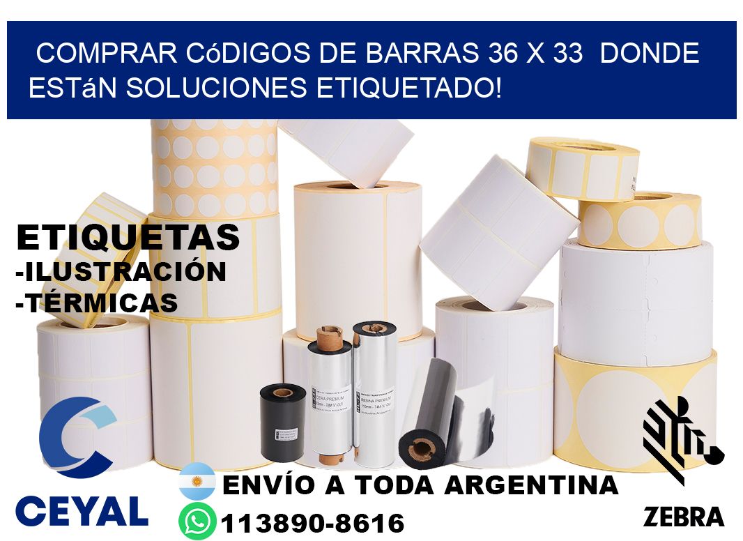 Comprar códigos de barras 36 x 33  donde están soluciones etiquetado!