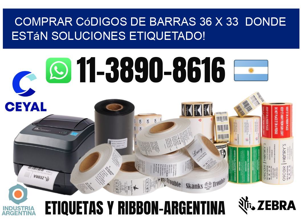 Comprar códigos de barras 36 x 33  donde están soluciones etiquetado!