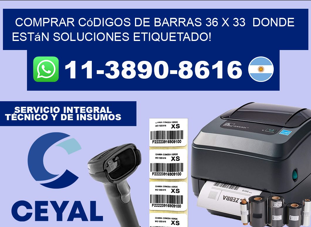 Comprar códigos de barras 36 x 33  donde están soluciones etiquetado!