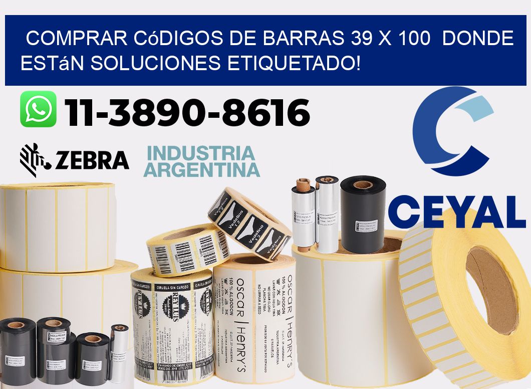 Comprar códigos de barras 39 x 100 donde están soluciones etiquetado!