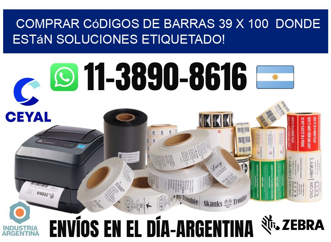 Comprar códigos de barras 39 x 100 donde están soluciones etiquetado!