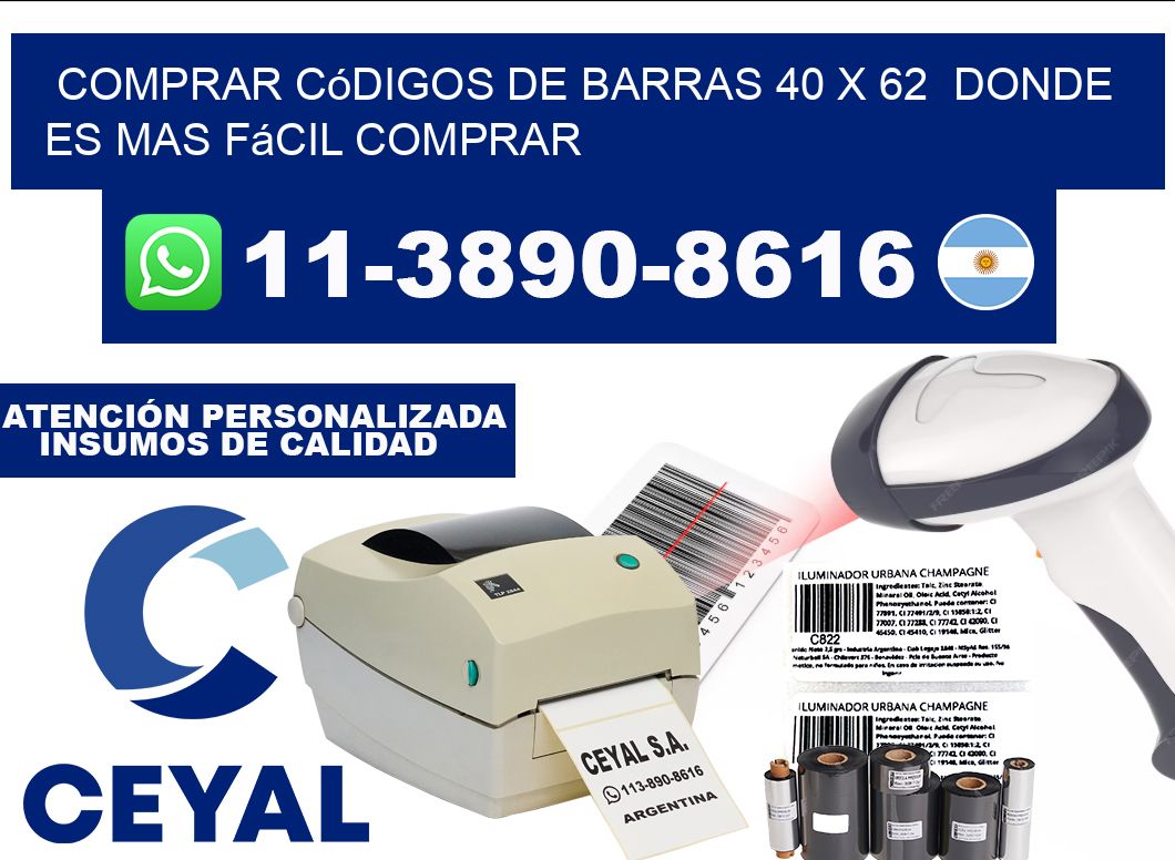 Comprar códigos de barras 40 x 62 Donde es mas fácil comprar