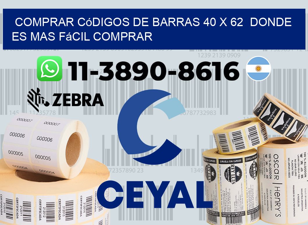 Comprar códigos de barras 40 x 62 Donde es mas fácil comprar