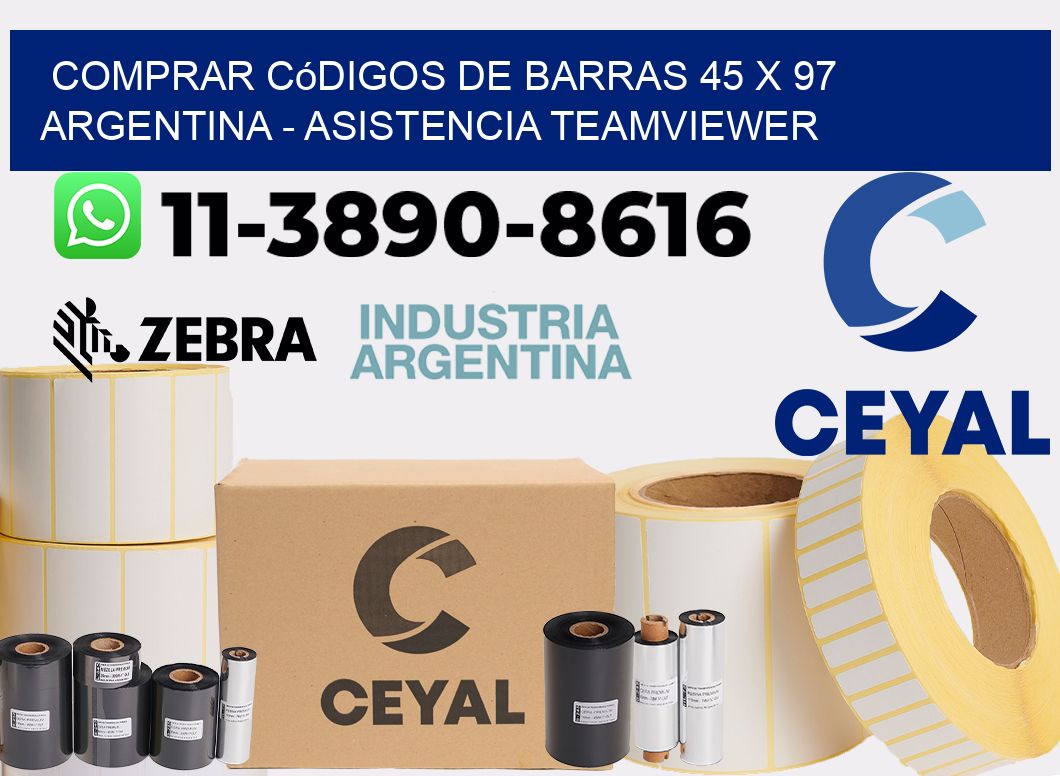 Comprar códigos de barras 45 x 97 argentina - asistencia teamviewer