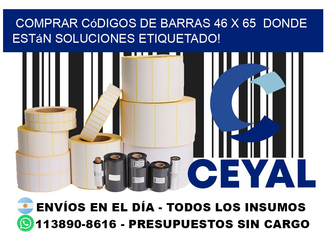 Comprar códigos de barras 46 x 65  donde están soluciones etiquetado!