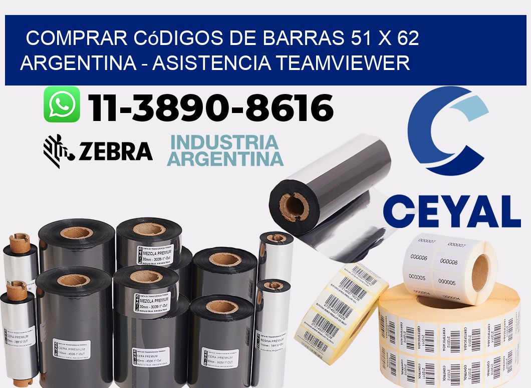 Comprar códigos de barras 51 x 62 argentina - asistencia teamviewer