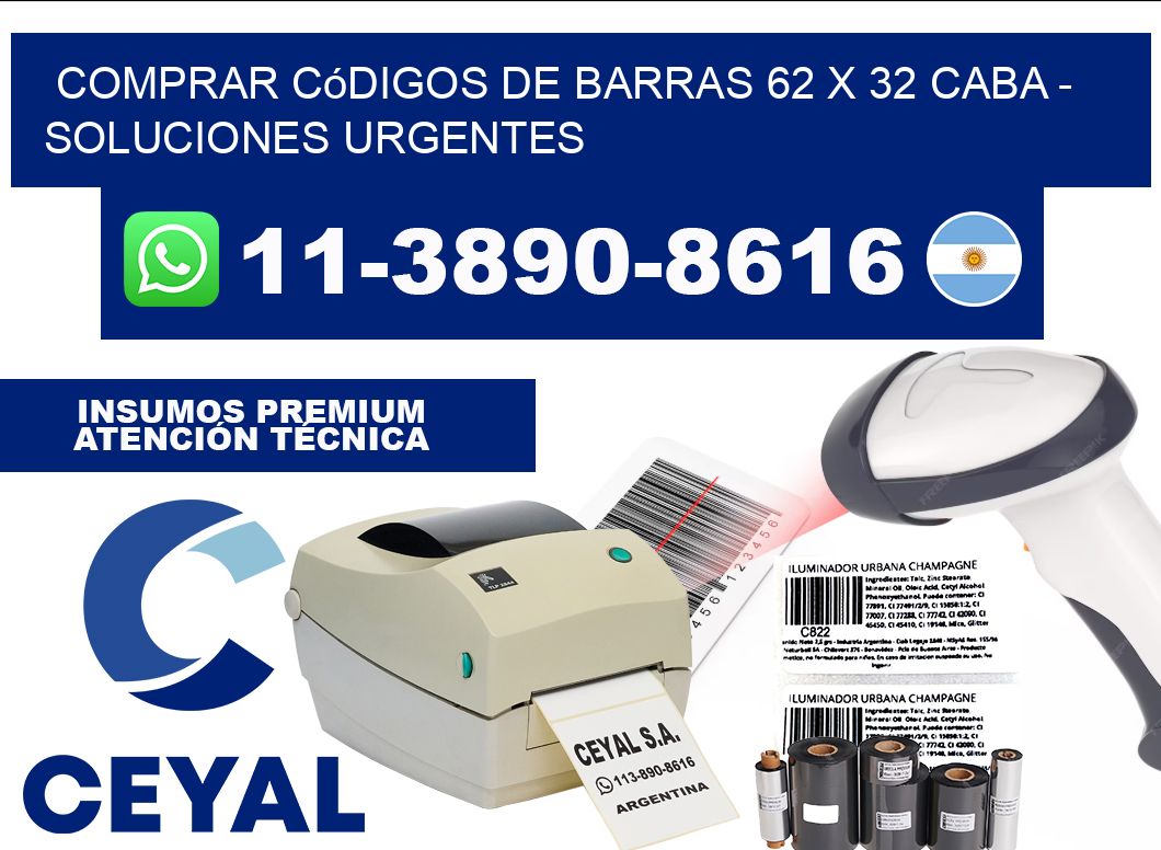 Comprar códigos de barras 62 x 32 CABA - soluciones urgentes