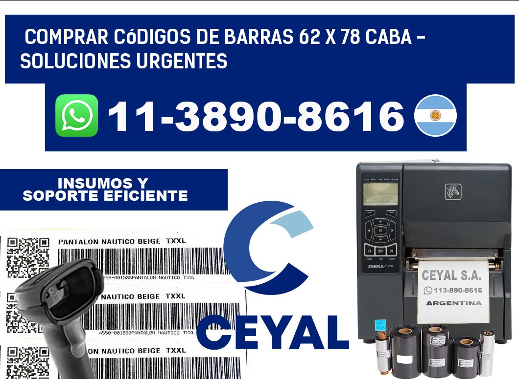 Comprar códigos de barras 62 x 78 CABA - soluciones urgentes