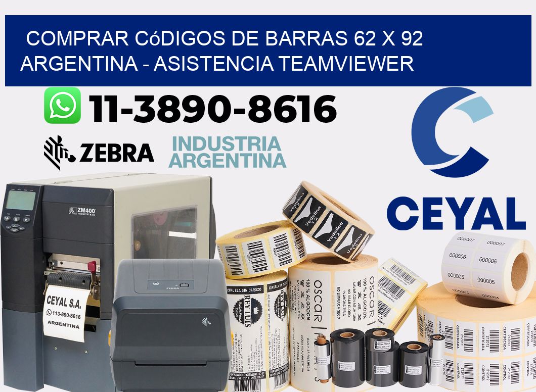 Comprar códigos de barras 62 x 92 argentina - asistencia teamviewer