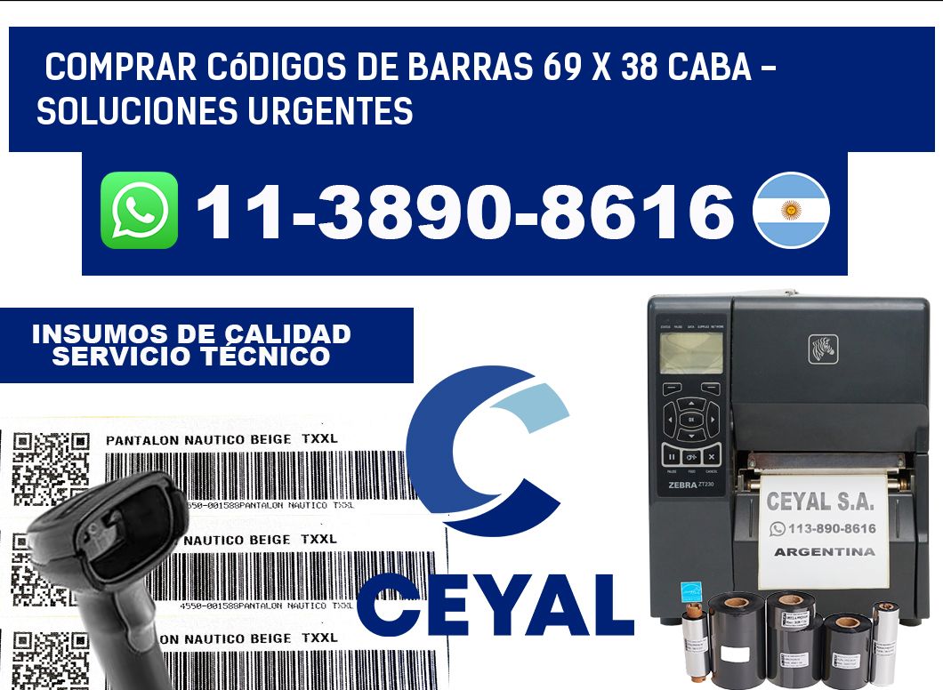 Comprar códigos de barras 69 x 38 CABA - soluciones urgentes