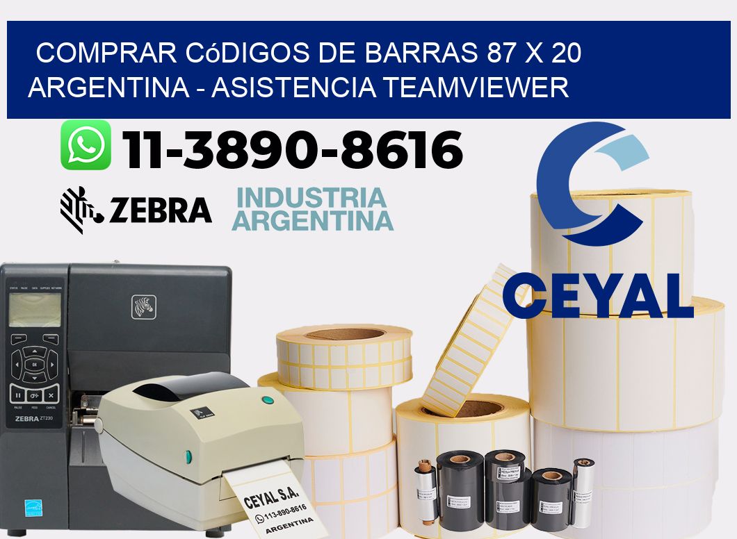 Comprar códigos de barras 87 x 20 argentina - asistencia teamviewer