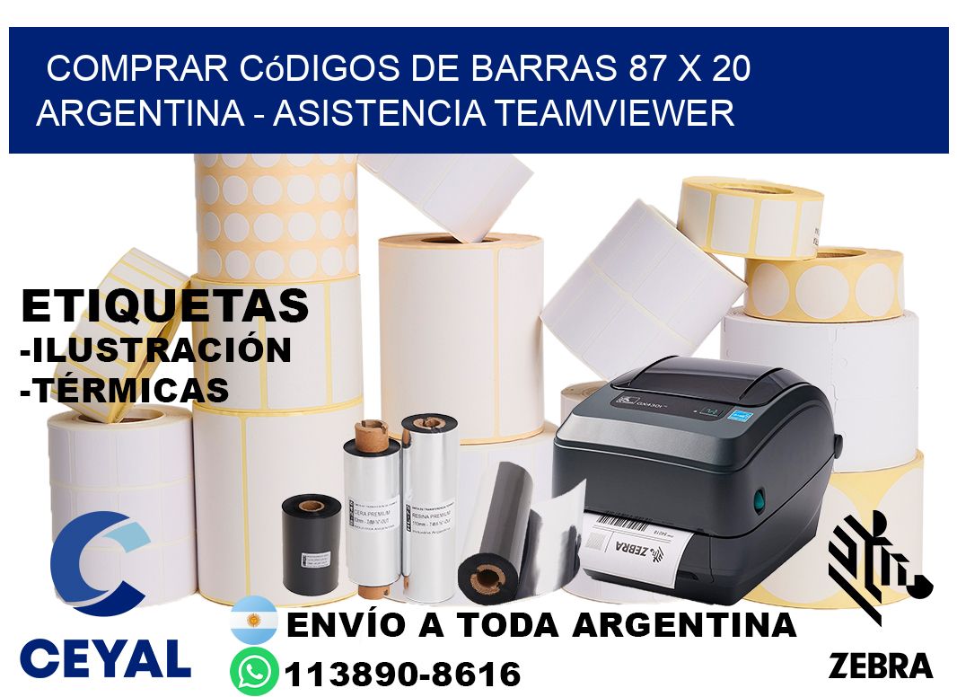 Comprar códigos de barras 87 x 20 argentina - asistencia teamviewer
