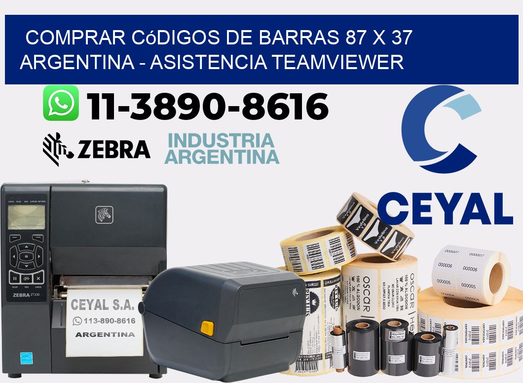 Comprar códigos de barras 87 x 37 argentina - asistencia teamviewer