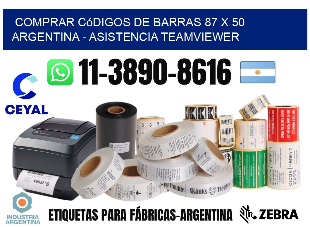 Comprar códigos de barras 87 x 50 argentina - asistencia teamviewer