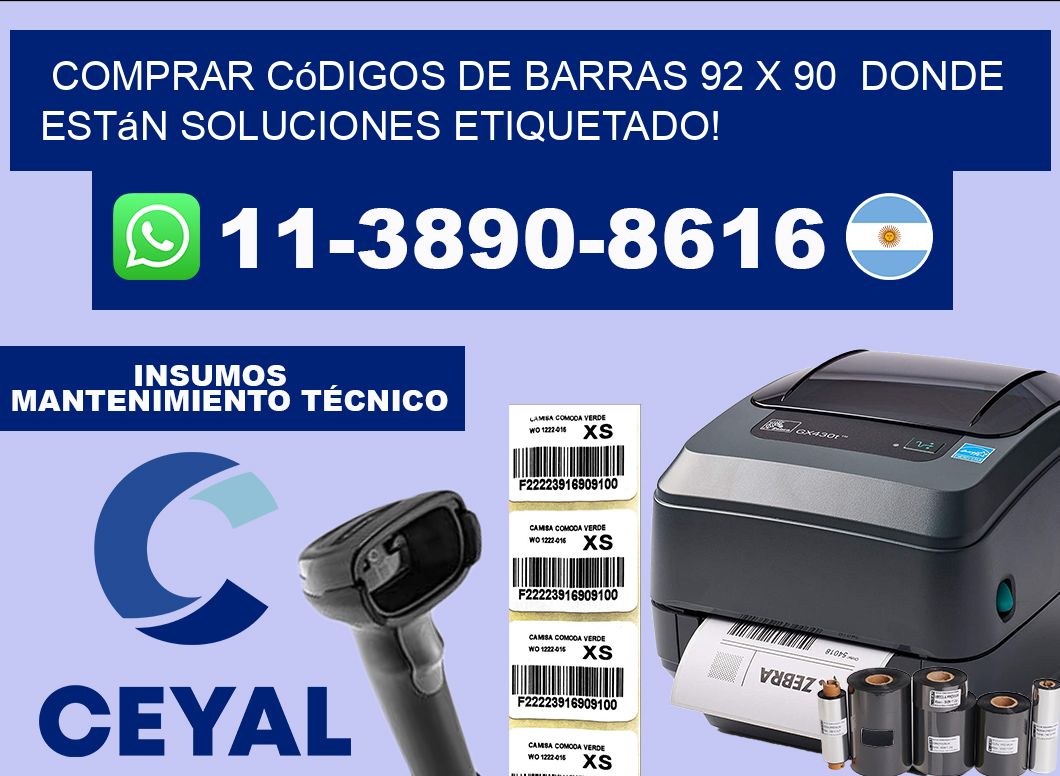Comprar códigos de barras 92 x 90  donde están soluciones etiquetado!
