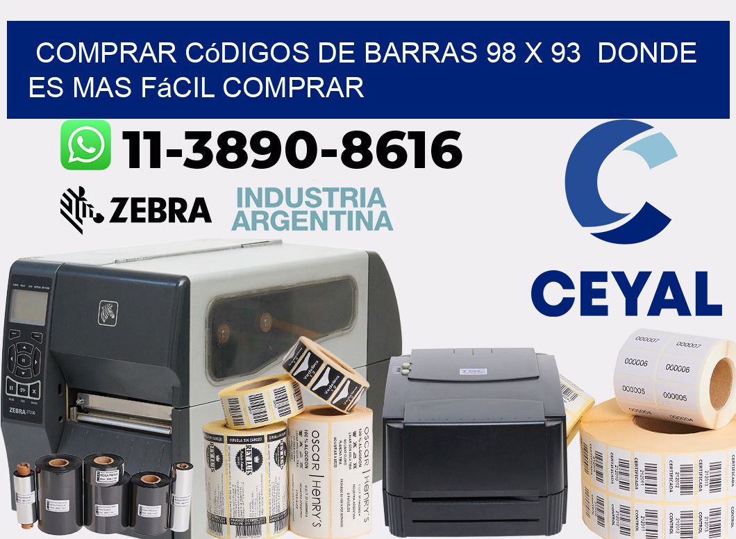 Comprar códigos de barras 98 x 93  Donde es mas fácil comprar