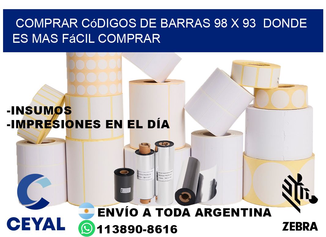 Comprar códigos de barras 98 x 93  Donde es mas fácil comprar