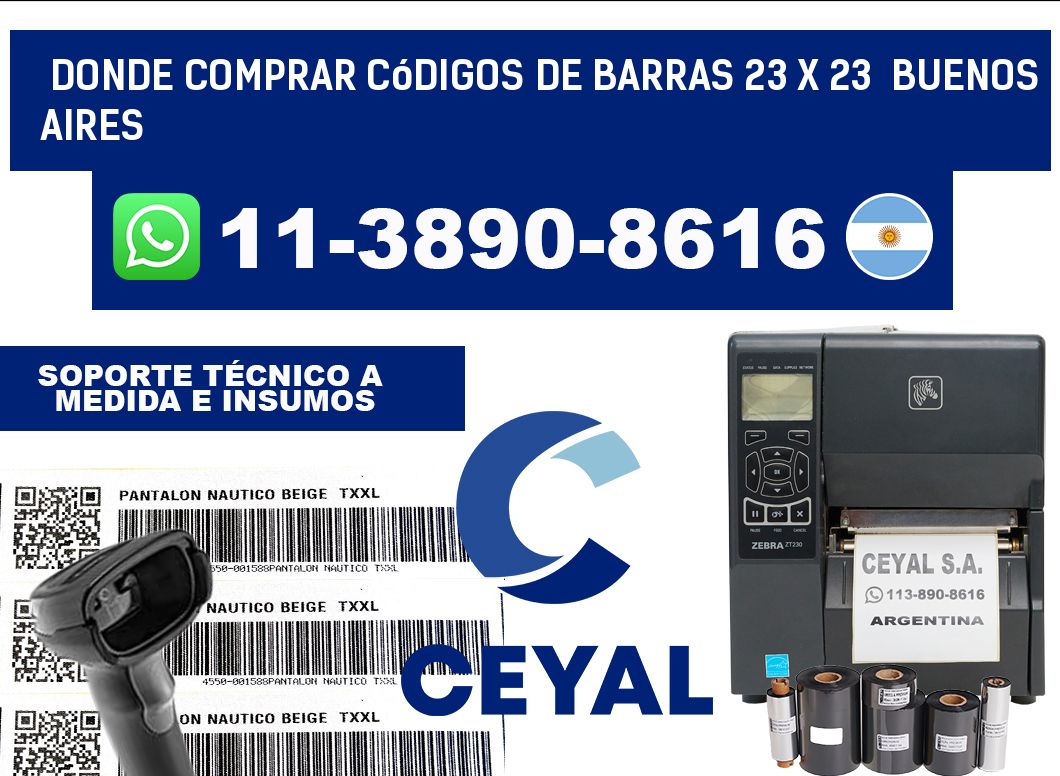 Donde Comprar códigos de barras 23 x 23  Buenos Aires