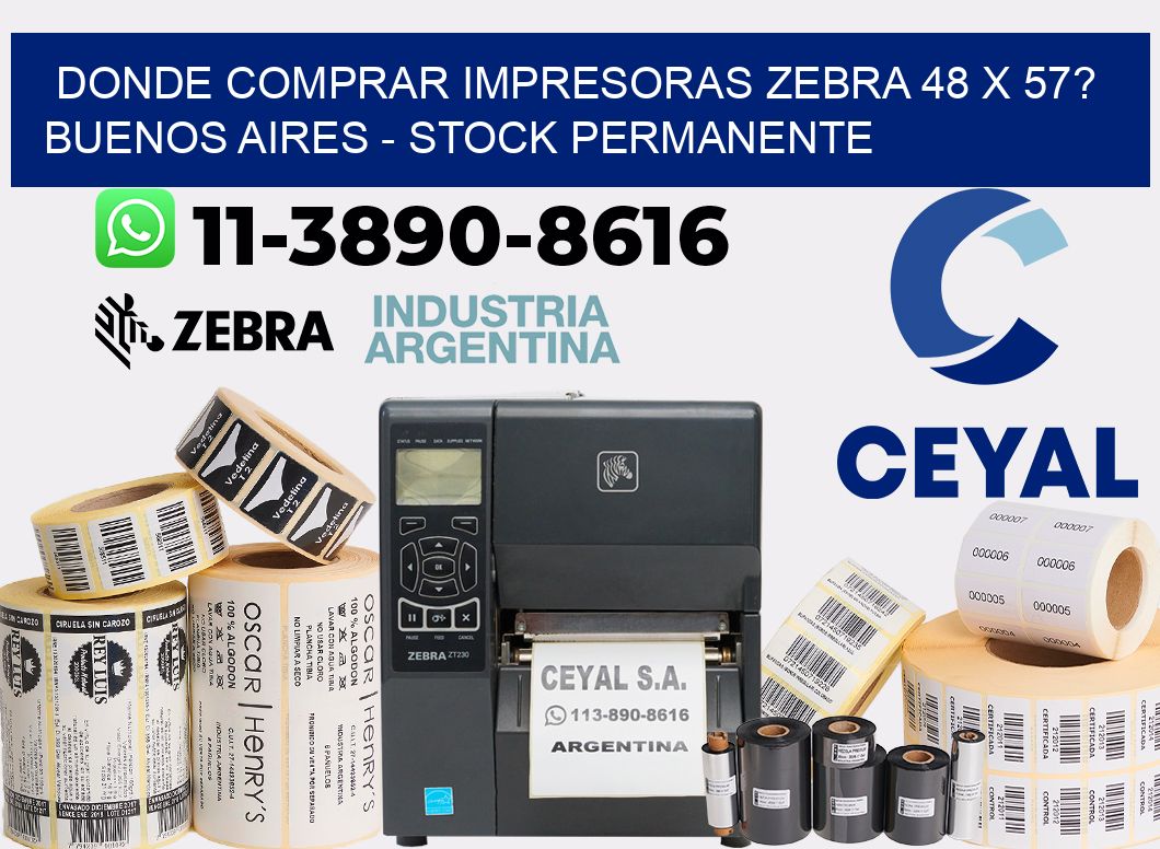 Donde Comprar impresoras zebra 48 x 57? Buenos Aires - Stock permanente