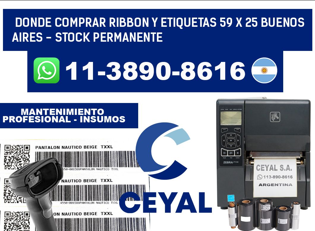 Donde Comprar ribbon y etiquetas 59 x 25 Buenos Aires - Stock permanente