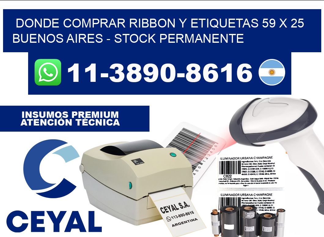 Donde Comprar ribbon y etiquetas 59 x 25 Buenos Aires - Stock permanente