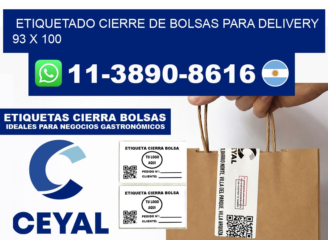 ETIQUETADO CIERRE DE BOLSAS PARA DELIVERY 93 x 100