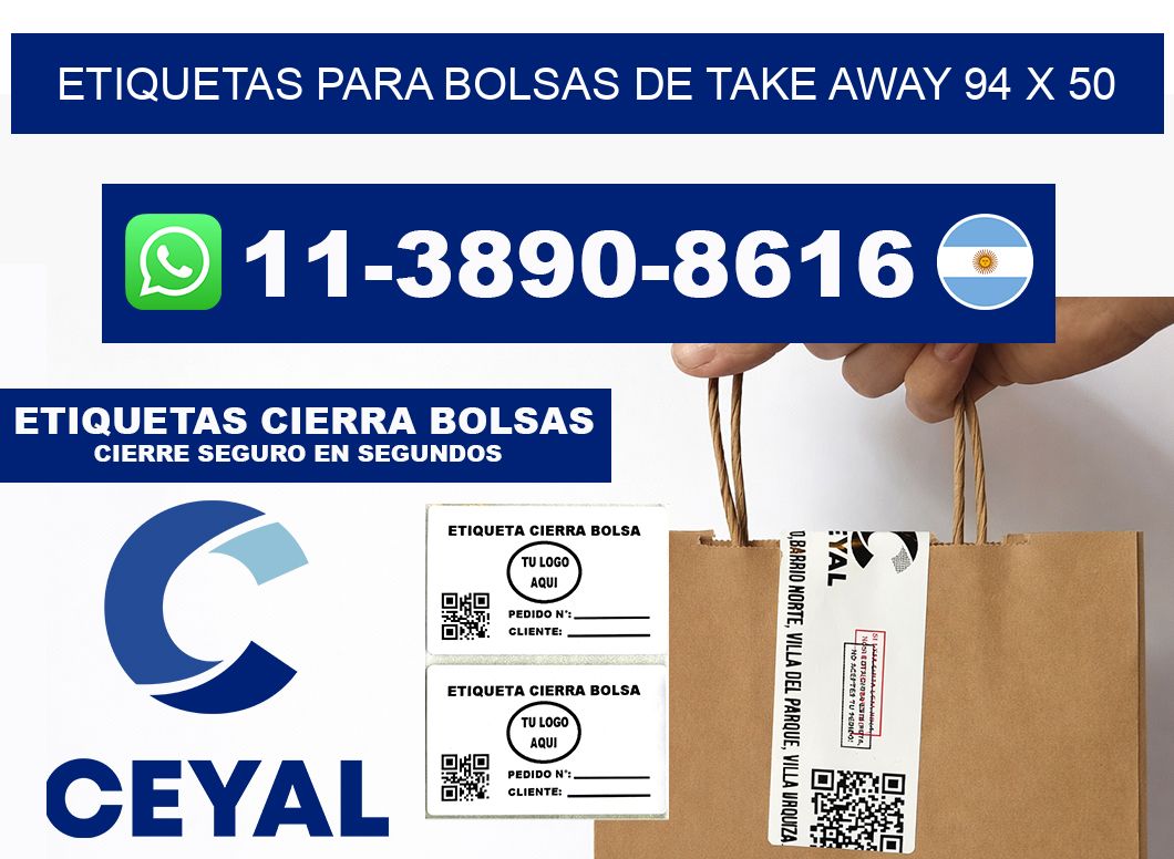 ETIQUETAS PARA BOLSAS DE TAKE AWAY 94 x 50