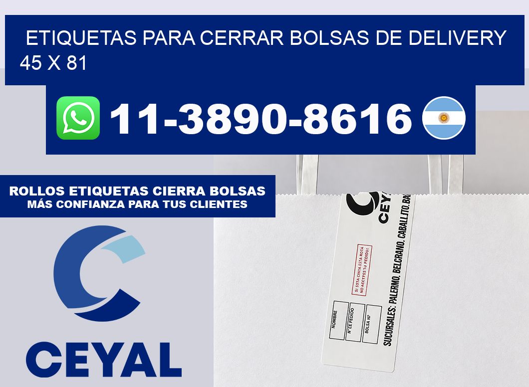 ETIQUETAS PARA CERRAR BOLSAS DE DELIVERY 45 x 81
