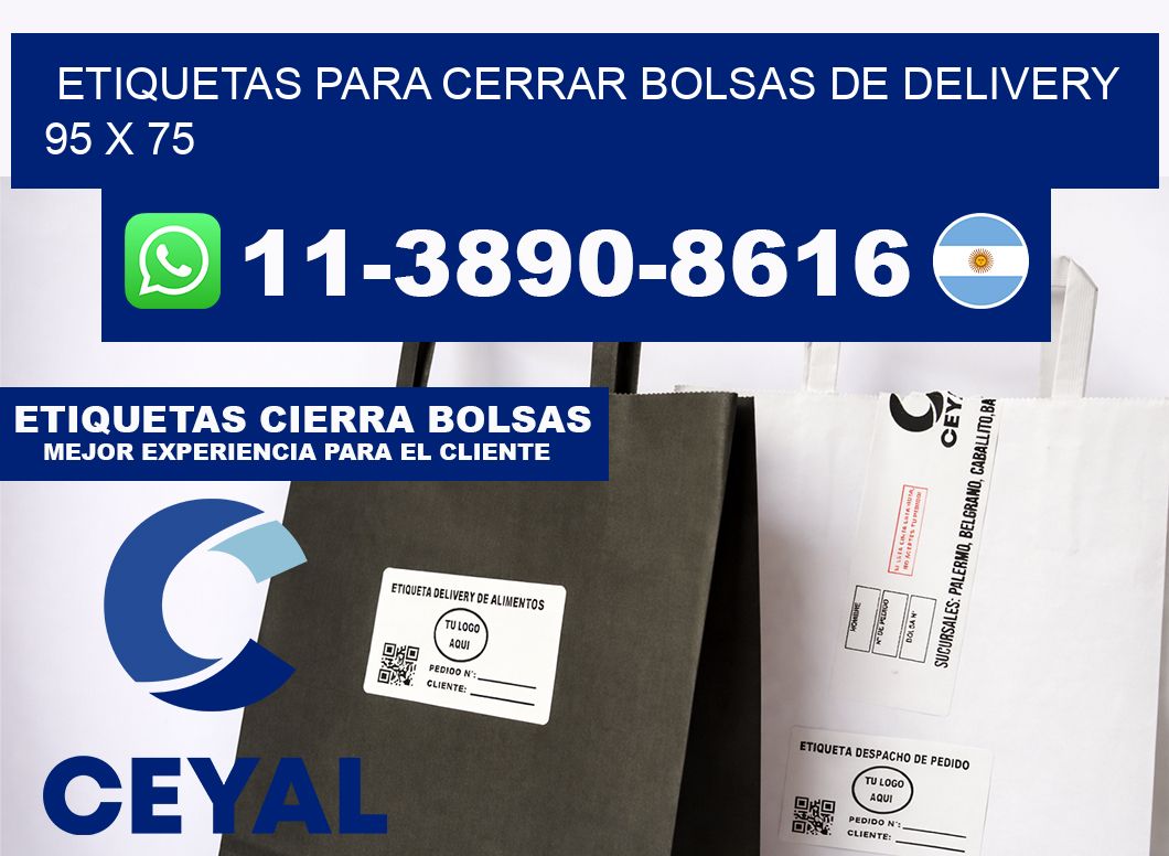 ETIQUETAS PARA CERRAR BOLSAS DE DELIVERY  95 x 75