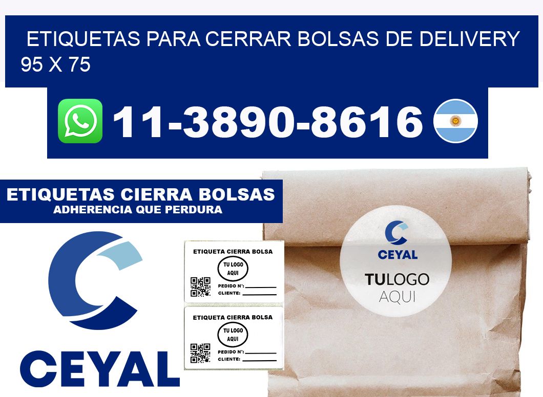 ETIQUETAS PARA CERRAR BOLSAS DE DELIVERY  95 x 75