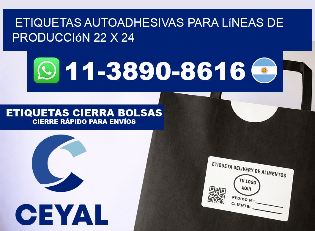 Etiquetas autoadhesivas para líneas de producción 22 x 24