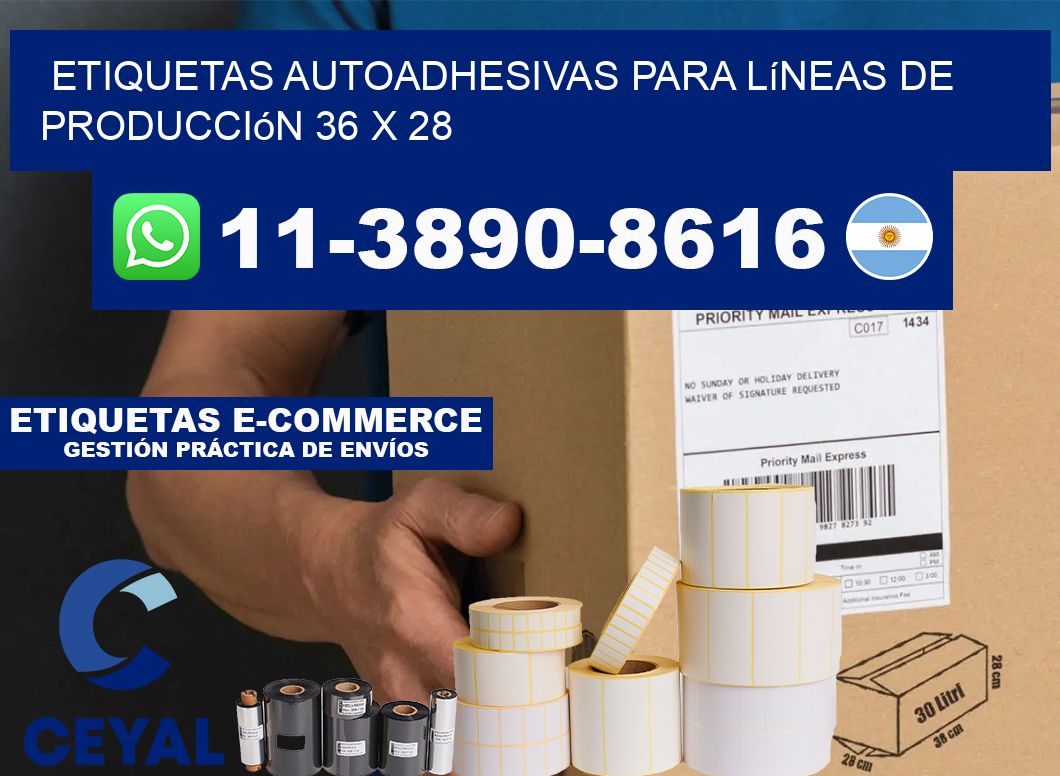 Etiquetas autoadhesivas para líneas de producción 36 x 28