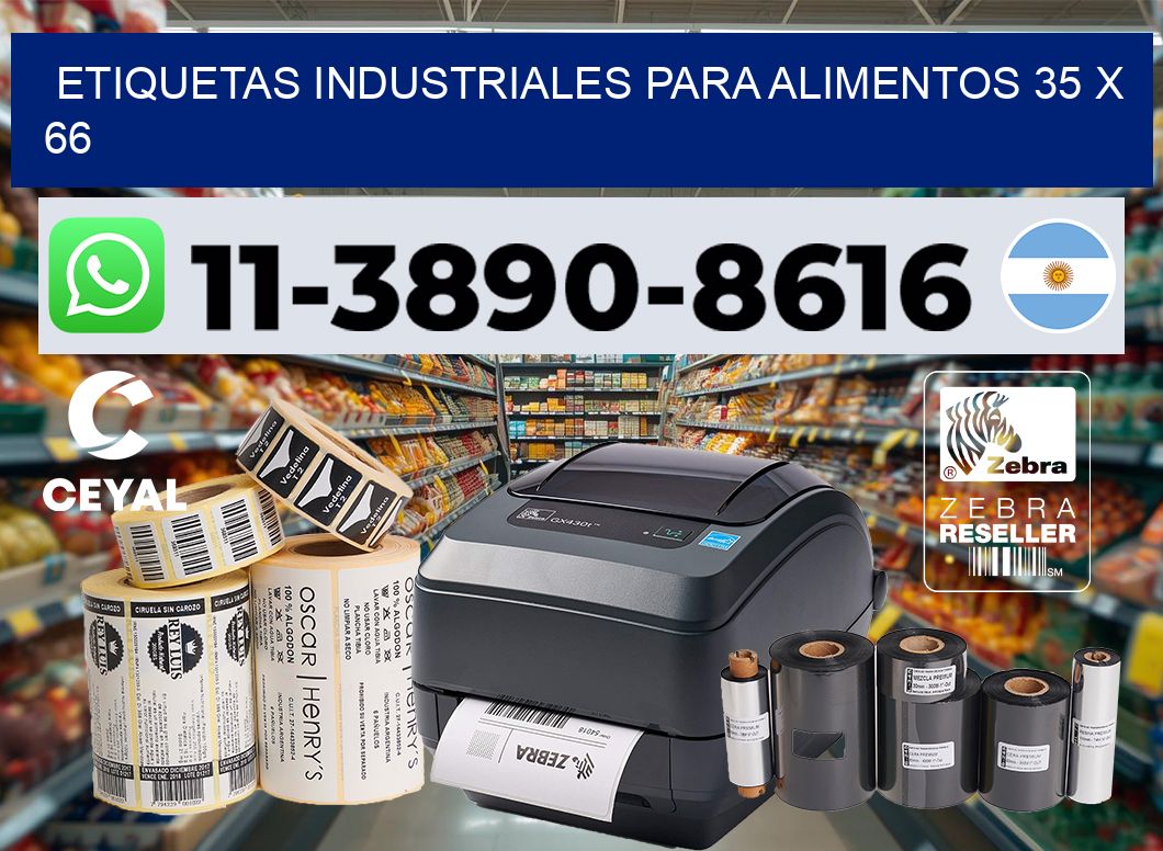Etiquetas industriales para alimentos 35 x 66