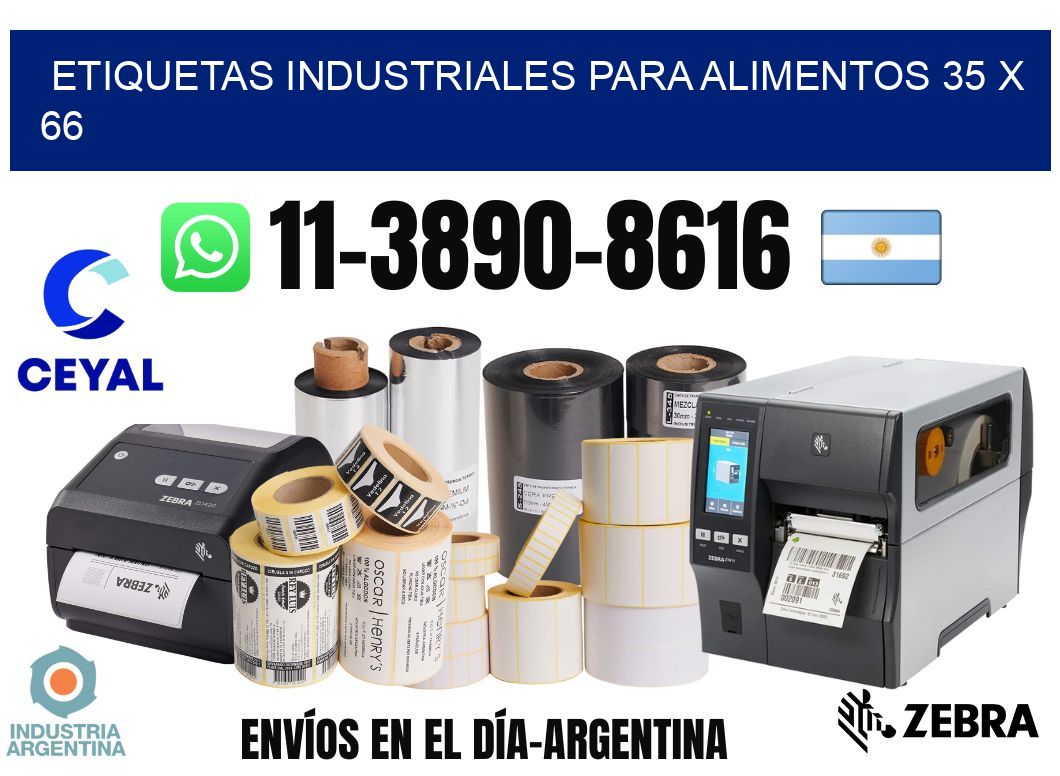 Etiquetas industriales para alimentos 35 x 66