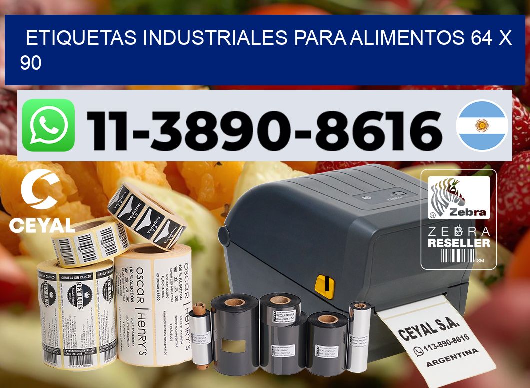 Etiquetas industriales para alimentos 64 x 90