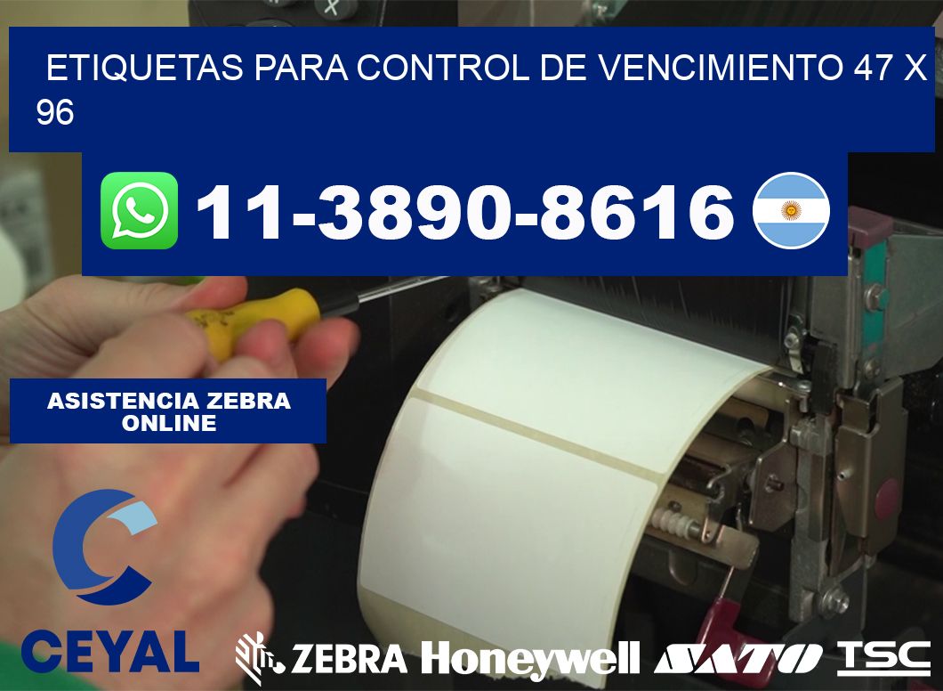 Etiquetas para control de vencimiento 47 x 96