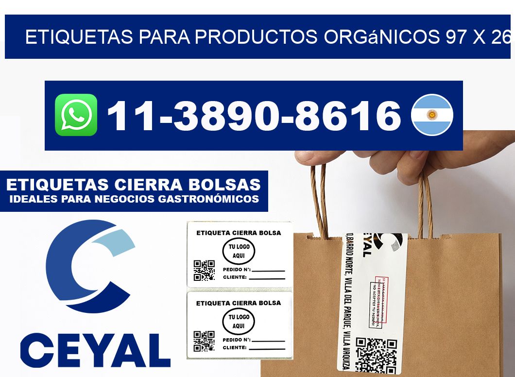 Etiquetas para productos orgánicos 97 x 26