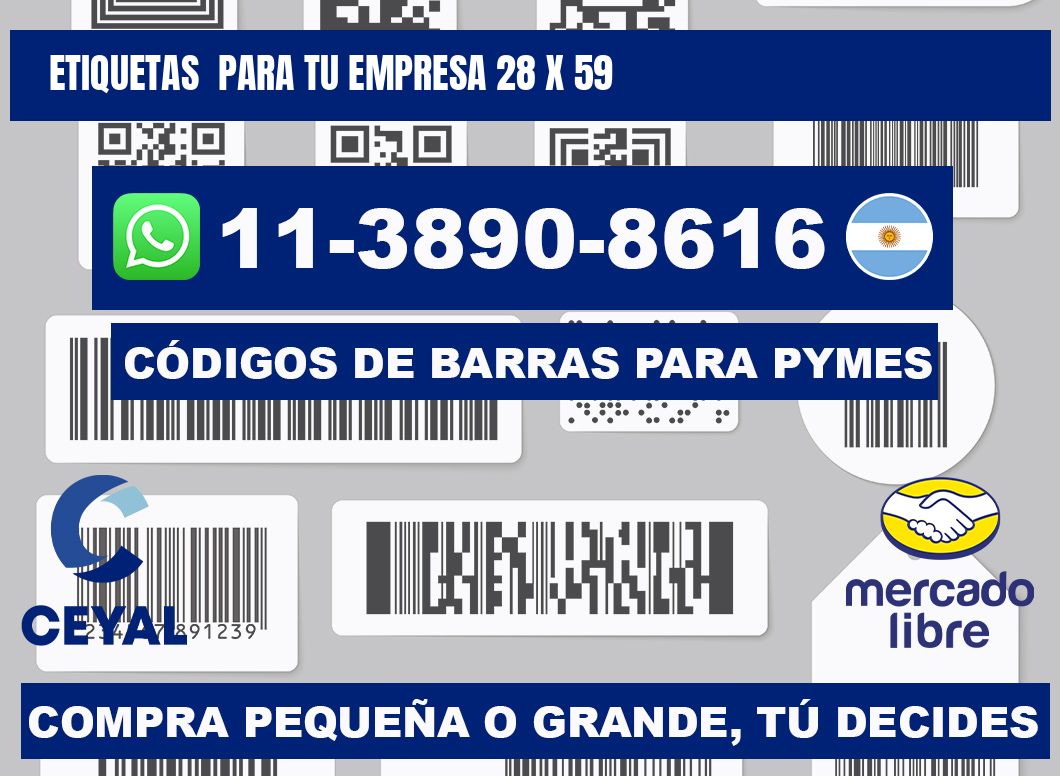 Etiquetas  para tu empresa 28 x 59