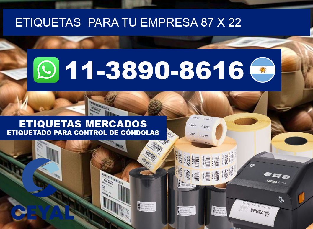 Etiquetas  para tu empresa 87 x 22