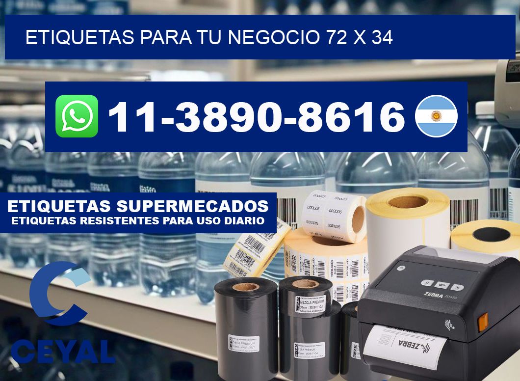 Etiquetas para tu negocio 72 x 34