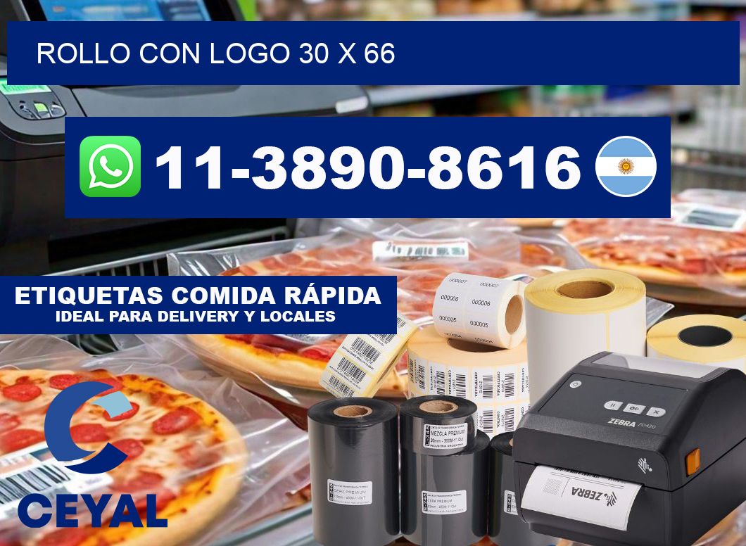 Rollo con logo 30 x 66