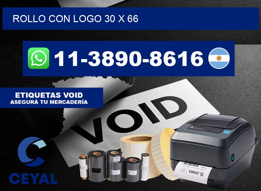 Rollo con logo 30 x 66