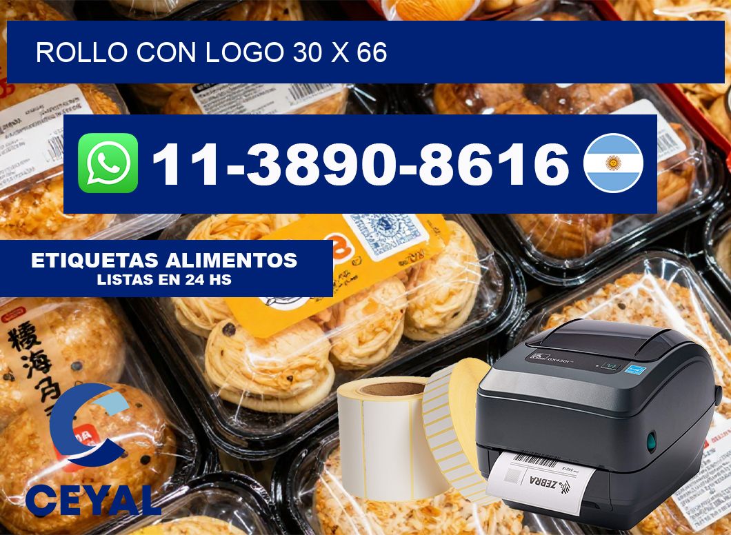 Rollo con logo 30 x 66