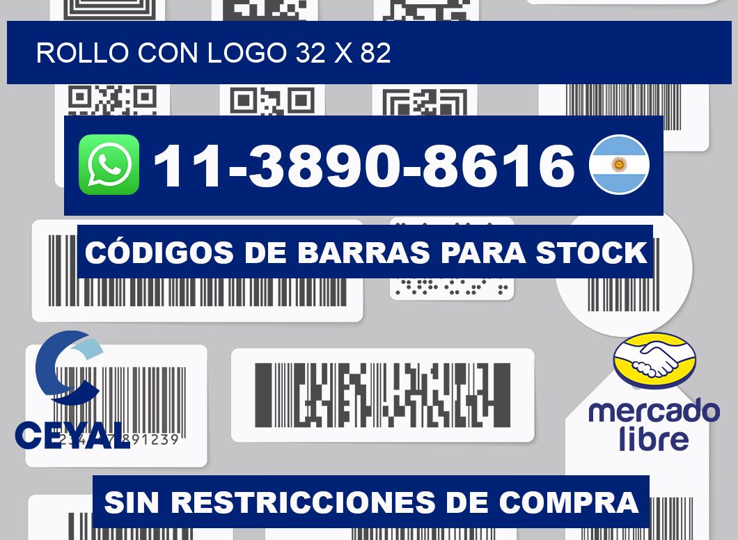 Rollo con logo 32 x 82