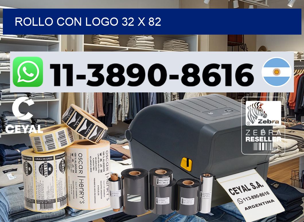 Rollo con logo 32 x 82