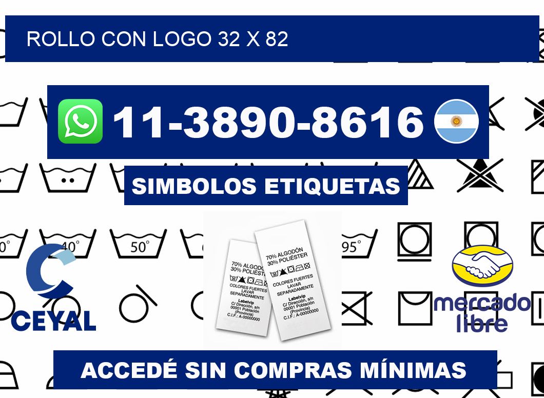 Rollo con logo 32 x 82