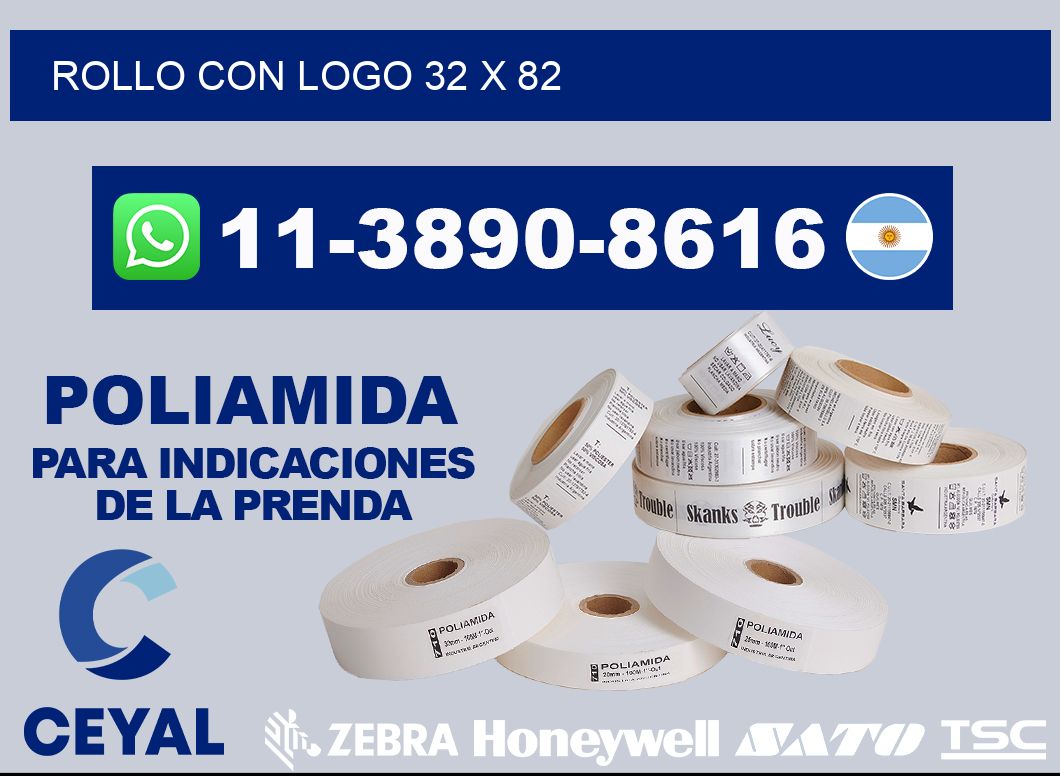 Rollo con logo 32 x 82