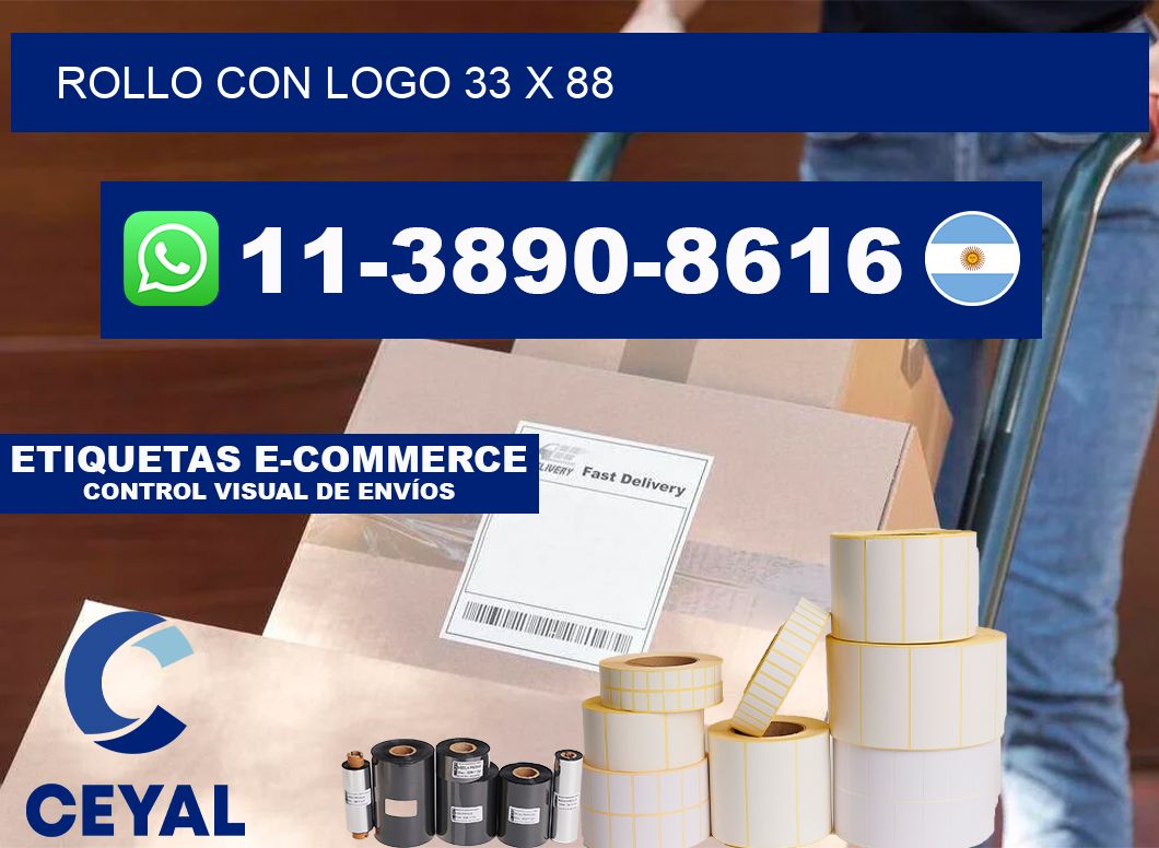 Rollo con logo 33 x 88