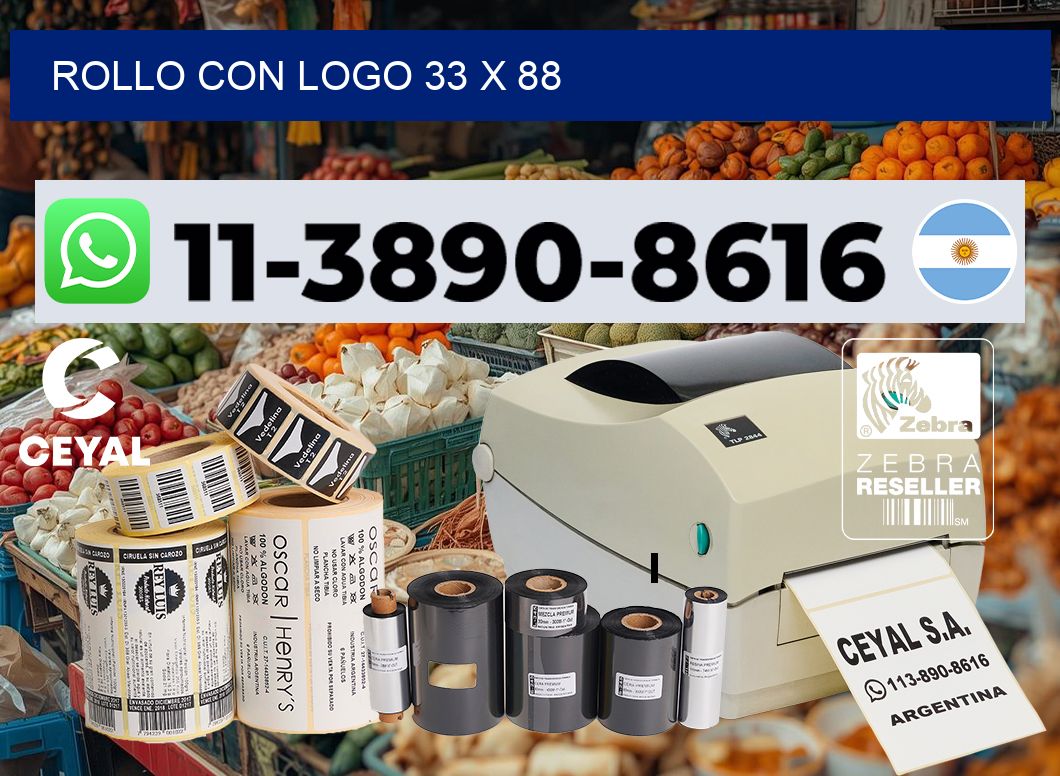 Rollo con logo 33 x 88