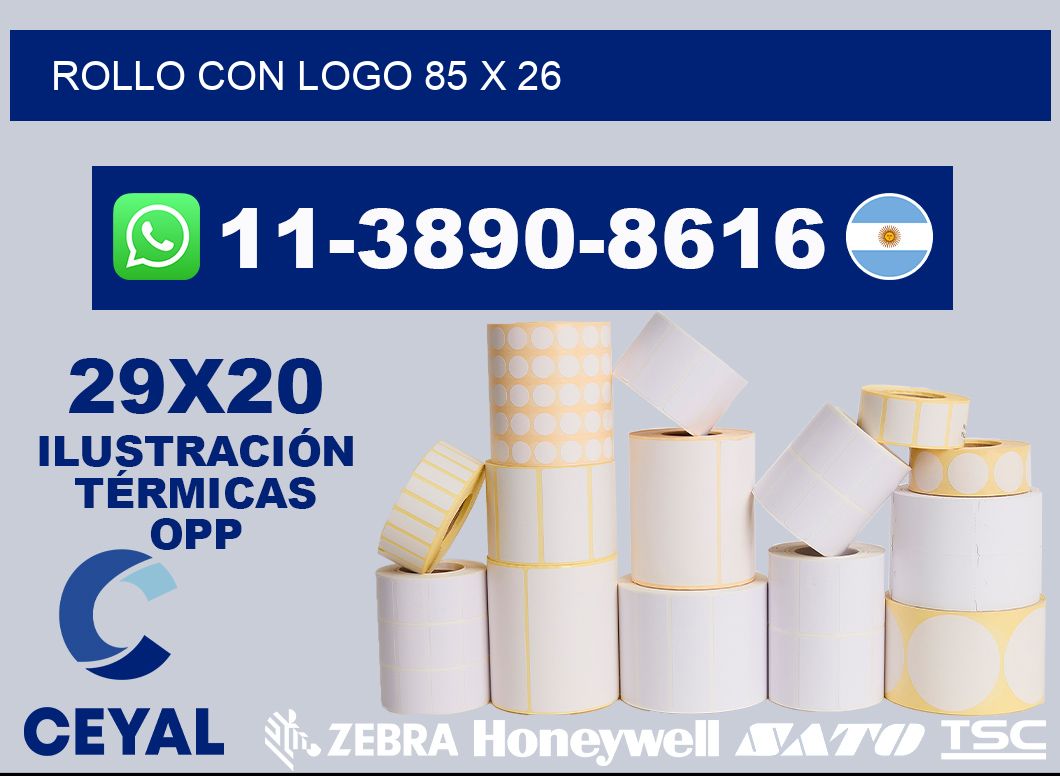 Rollo con logo 85 x 26